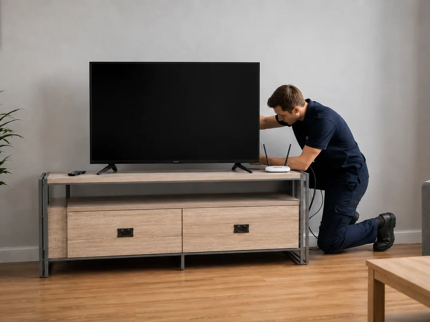 TV installation on a media unit